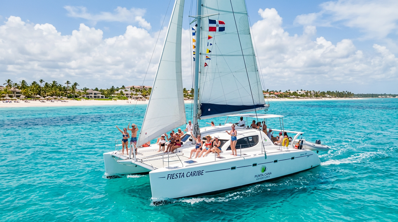 Catamarans, snorkel & open bar.